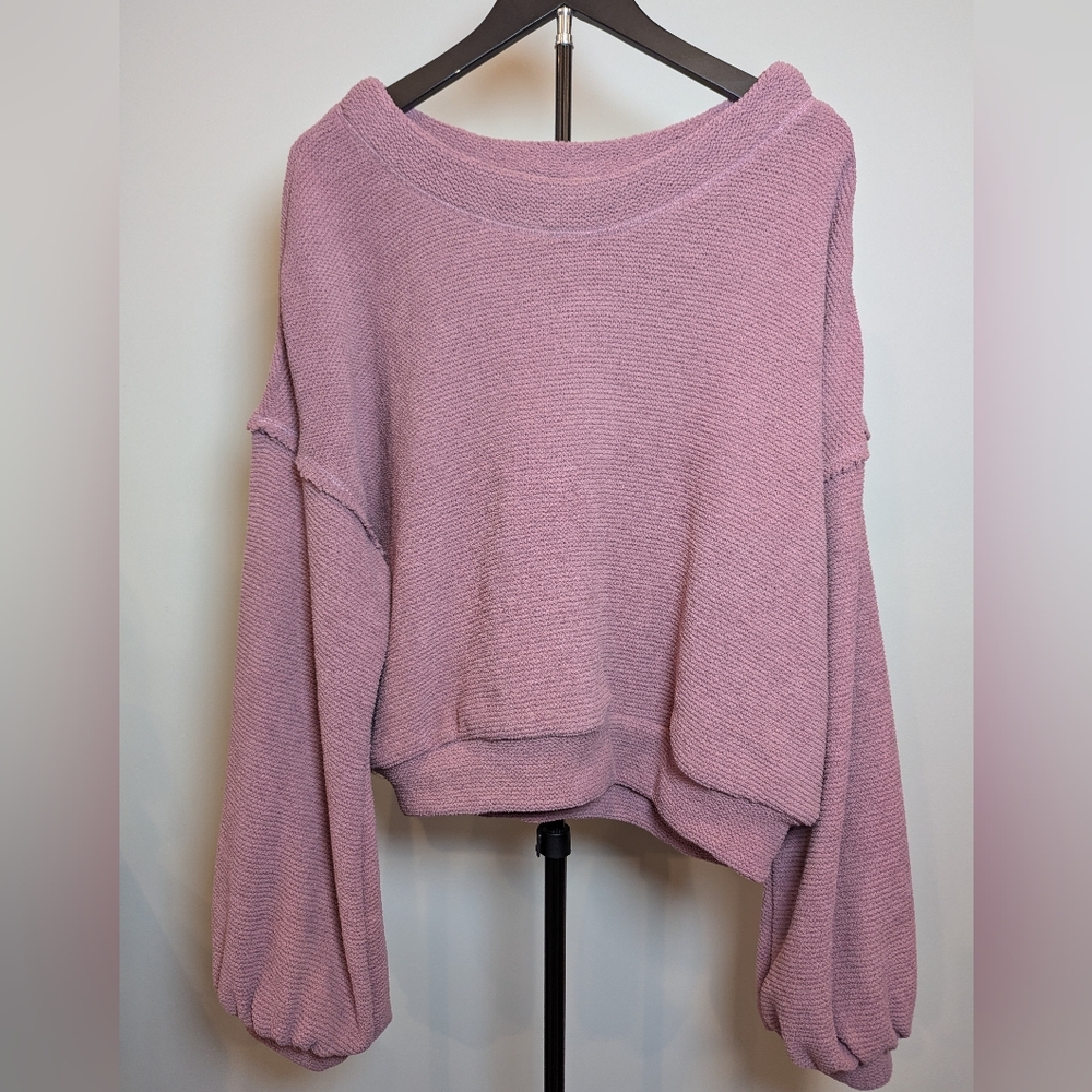 Women's Scoop Neck Pullover Sweater - Dusty Mauve